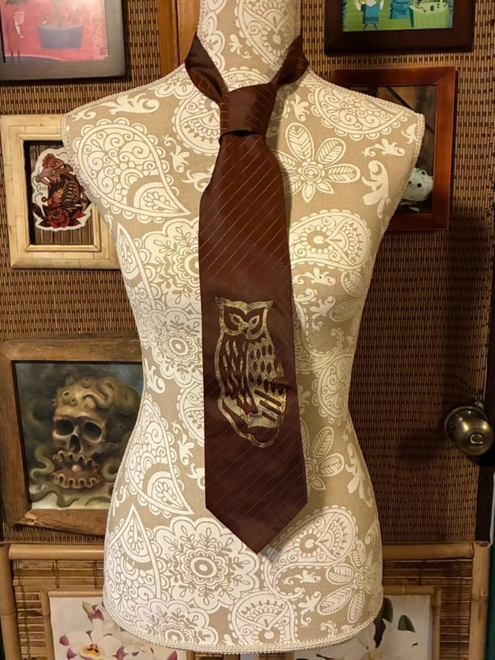 Ostin Jenma hand stamped neck tie